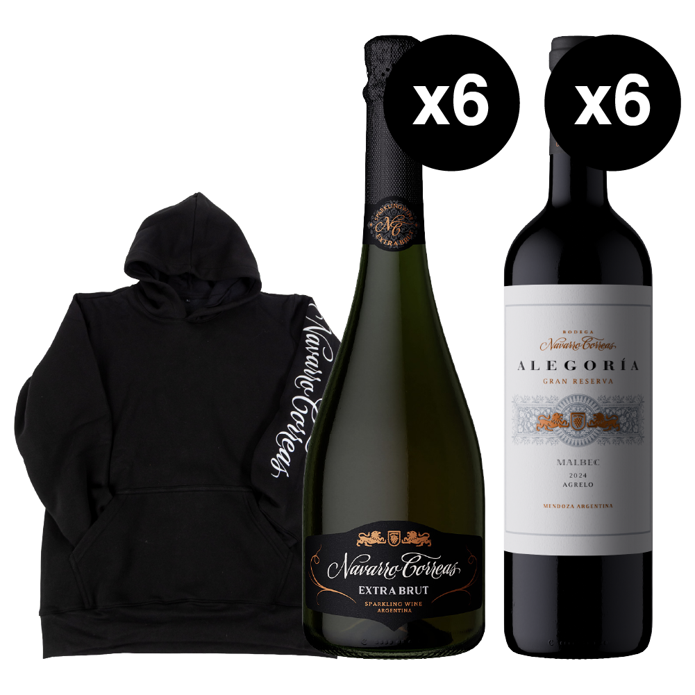 NC Grand Cuvee + Alegoría Malbec + Buzo Navarro Correas Talle L